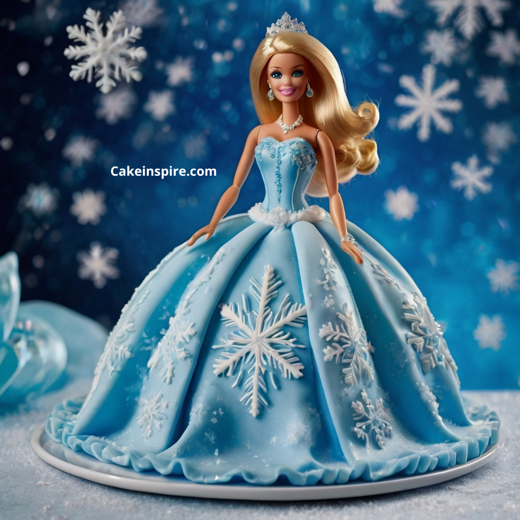 Frozen-Inspired Barbie Cake