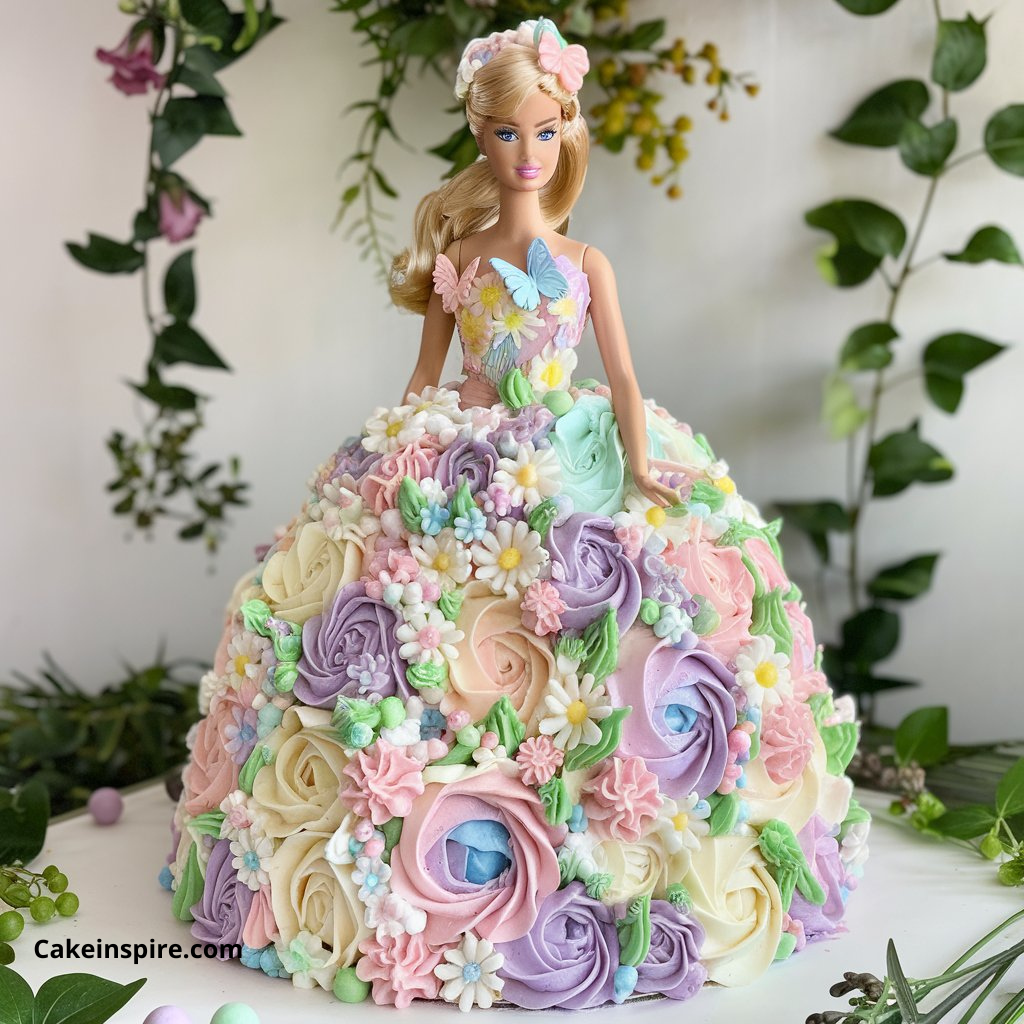 Floral Barbie Cake