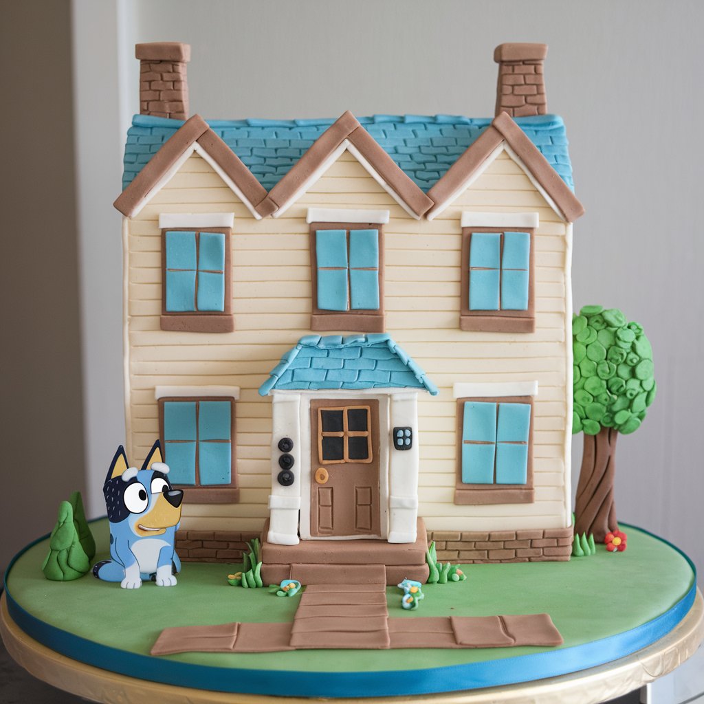 bluey house cake