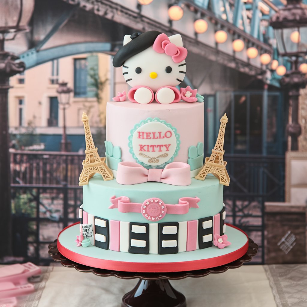 Hello Kitty in Paris Cake