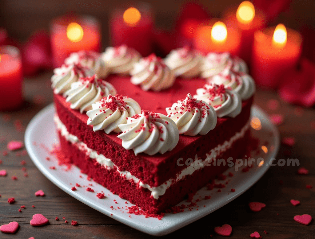 red velvet heart cake